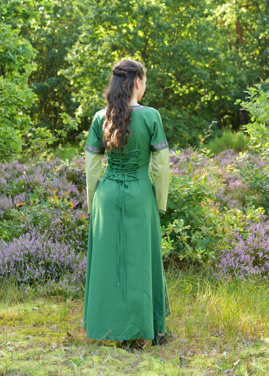 Medieval Dress Eleanor — Green / Washed Green