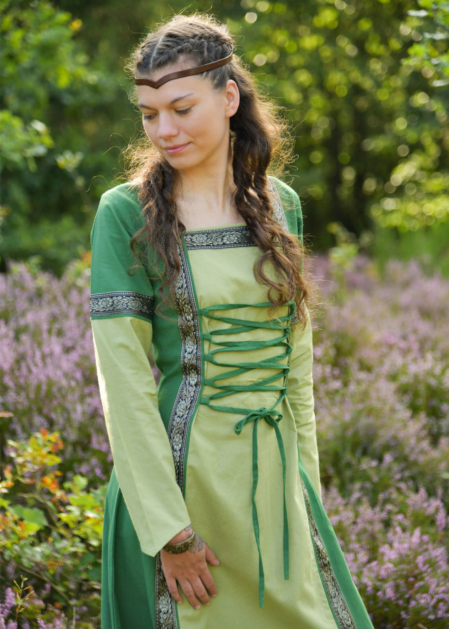 Medieval Dress Eleanor — Green / Washed Green