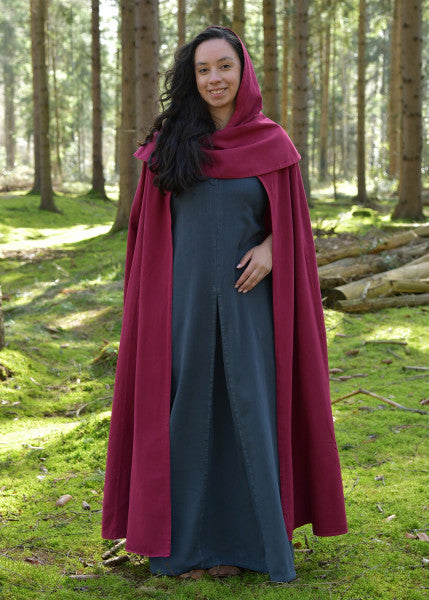 Hooded Cloak Isen with Collar — Washed Green