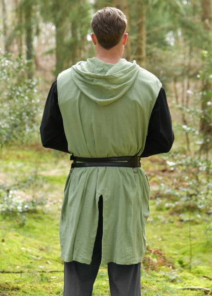 Sleeveless Tunic Malric with Hood — Washed Green